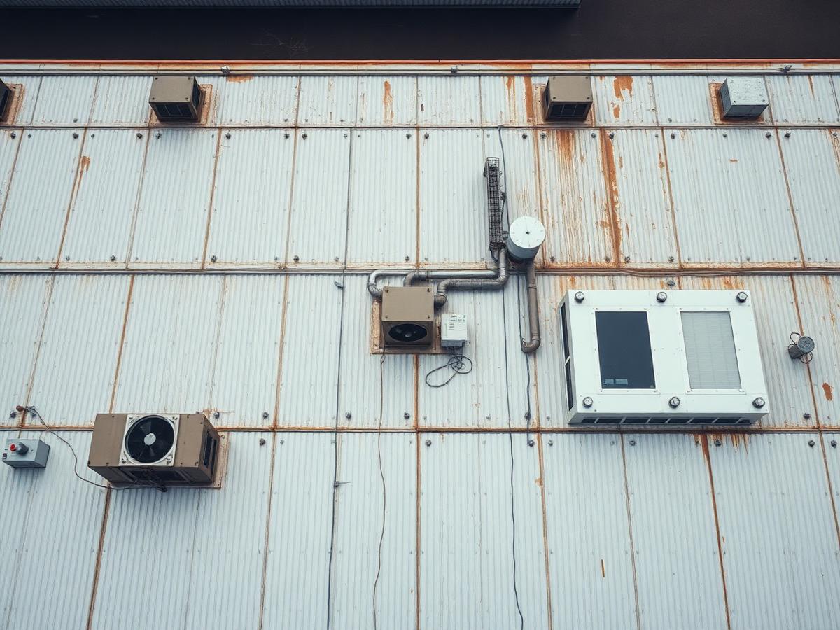 Drone inspecting industrial roof